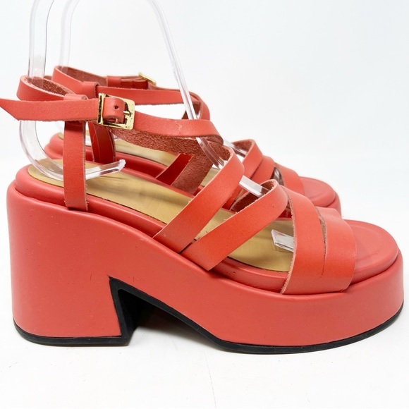 Ganni Shoes - GANNI ORANGE STRAPPY CHUNKY RETRO PLATFORM SANDALS WOMENS SZ 37/7